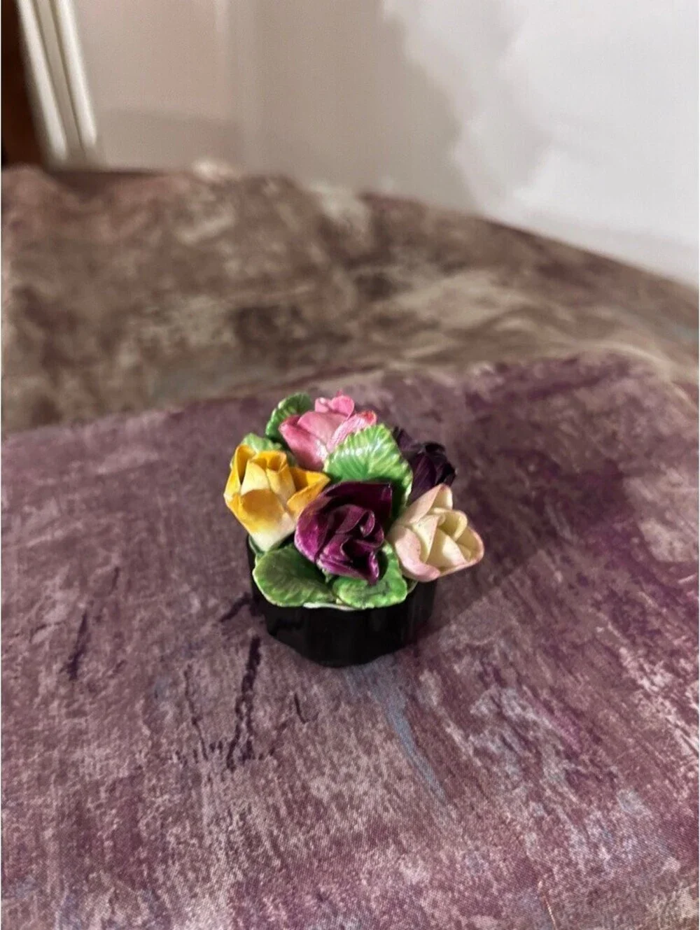Vintage Coalport Fine Bone China Miniature Floral Bouquet Figurine